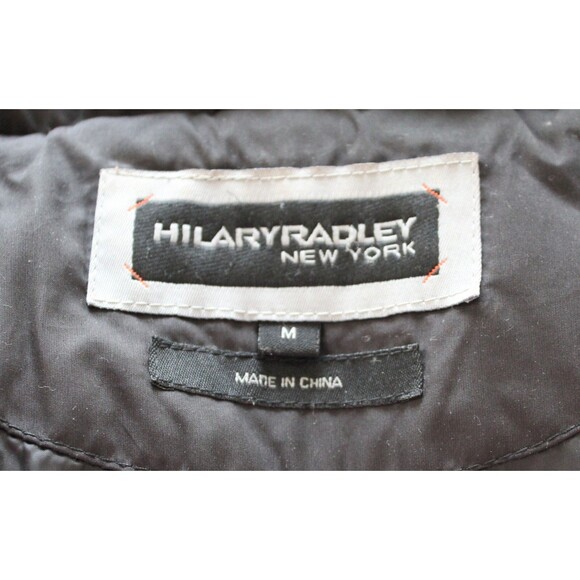 Hillary Radley Puffer Jacket Black Down & Feather Filled Stand Up Collar Size M - Picture 10 of 11
